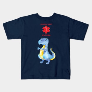 Medical Alert Asthma with Cute Dragon Kids T-Shirt